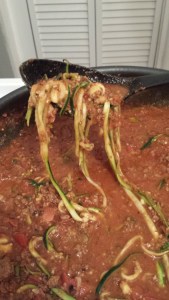 zucchini noodles in meat sauce